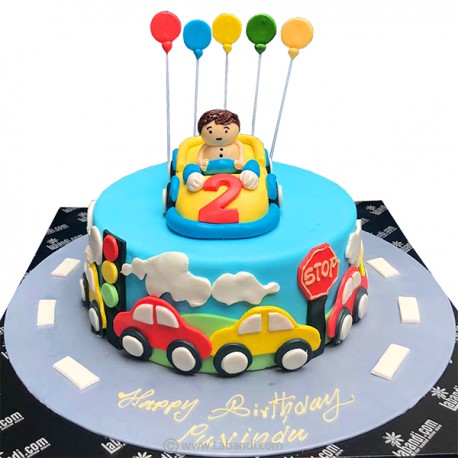 A big car with balloons cake – Happy Cake