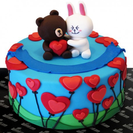 Lovely Couple Anniversary Fondant Cake Delivery in Delhi NCR - ₹2,349.00  Cake Express