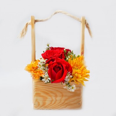 Hanging Rose and Marigold...