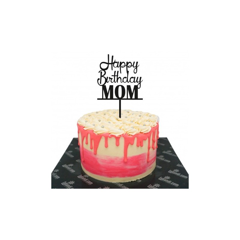 YUINYO Happy Birthday Cake Topper For MOM party , Cake Topper for mama cake  topper decorations Happy mother party supplies (Gold Acrylic) - Walmart.com