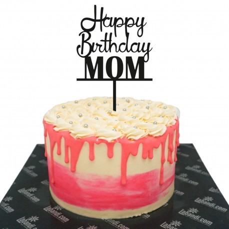 Happy Birthday Mom Birthdaycake Stock Photo - Download Image Now - Birthday,  Birthday Cake, Blue - iStock