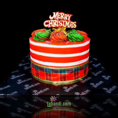 Red and Green Xmas Cake