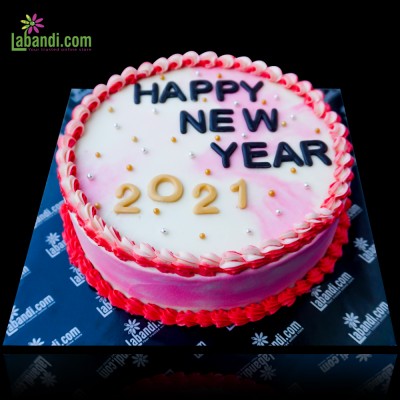 Pink New Year 2024 Cake