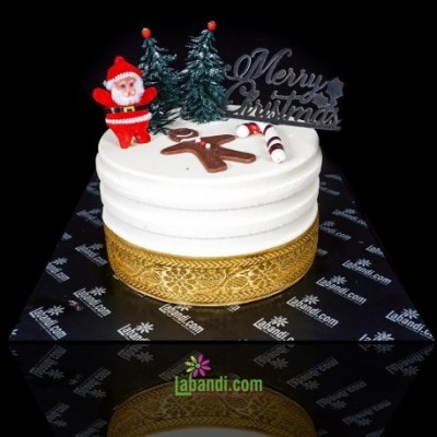 White Christmas Santa cake